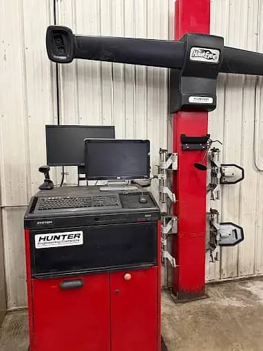 Hunter wheel alignment machine used for four-wheel alignments at R Complete Auto Care